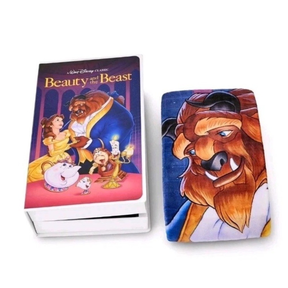Disney Beauty and The Beast Oversized VHS Box Throw‎ Blanket - 50" x 70"  NEW